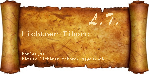 Lichtner Tiborc névjegykártya